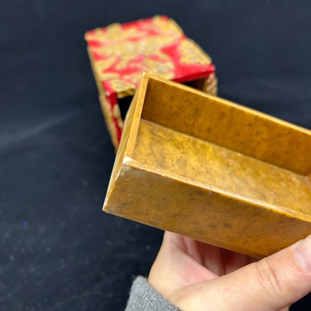 Carved Soapstone Vietnam Handmade Red Carved Butterfly Jewelry Drawer Box